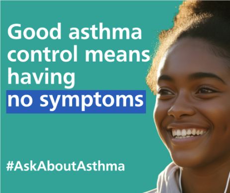 Good asthma control means having no symptoms poster