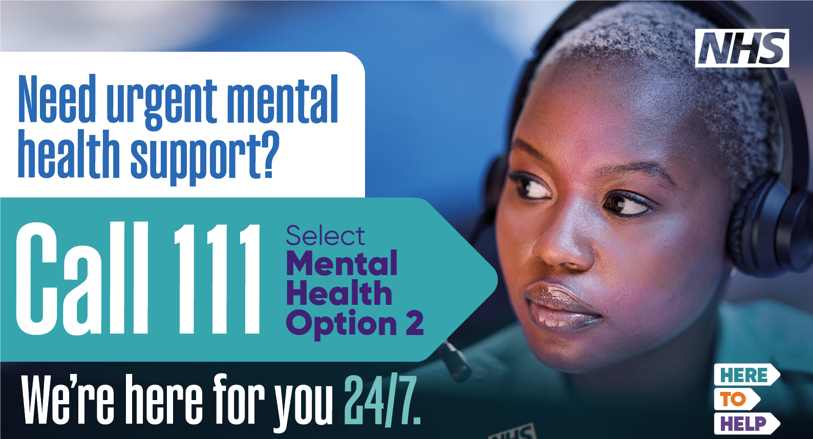 Need urgent mental health support? Call 111 and select mental health option 2.