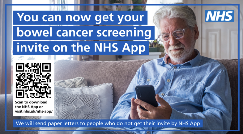 You can now get your bowel cancer screening invite on the NHS App