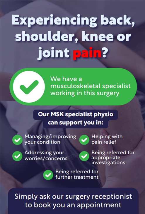 We have an MSK specialist working in the surgery poster