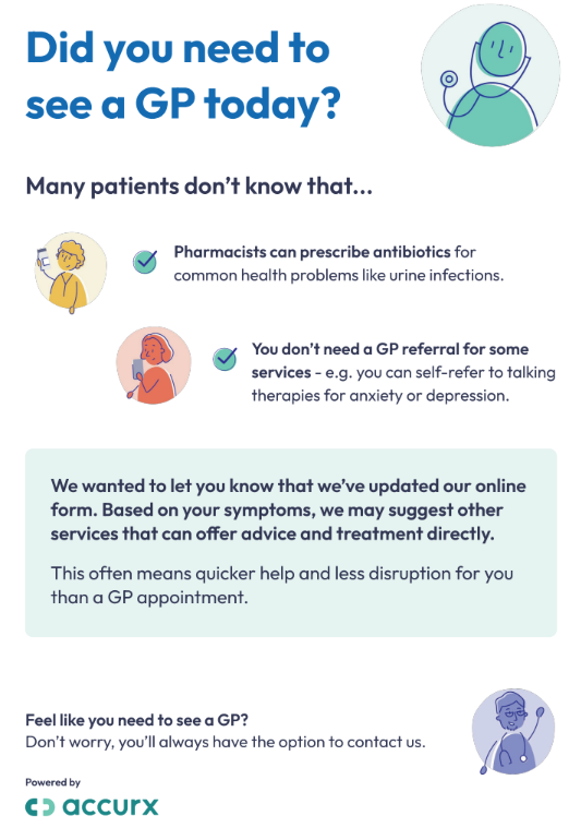 Information on accurx signposting to other services