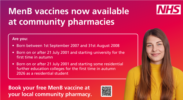 MenB vaccines now available at community pharmacies