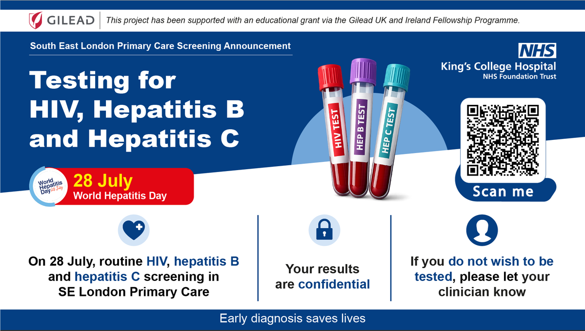 28th July is world hepatitis day and routine screening will be taking place on this day
